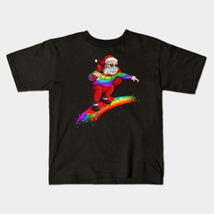 Proud Santa Christmas Rainbow Kids T-Shirt